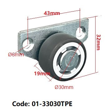 Side Mounded Wheel & Long Frame Rigid castor | 25kg Capacity per castor