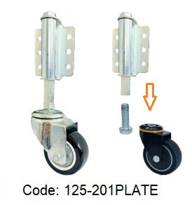 Gate Castors with Spring Loaded Plate > 40KG loading Capacity