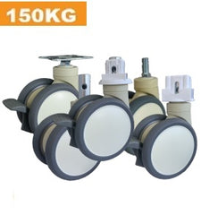 Ø125mm (5") Polyurethane (PU) TWIN WHEELS Medical Castors | 150KG capacity per castor
