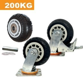 Ø125mm (5") Rubber Wheel Castors | 200KG capacity per castor