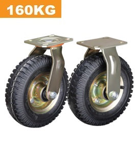 Ø200mm (8") Pneumatic Wheel Castor | 160KG Capacity > Chrome Rim