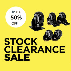 SET of 4: Ø75mm (3") Black Polyurethane (PU) Wheel CASTORS | 250kg TOTAL