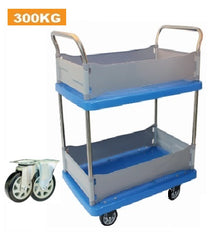 2 Tier STAINLESS STEEL HANDLES Platform Trolley | 300KG