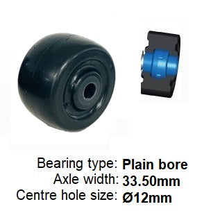 Ø50mm (2") Black Polyamide (Nylon) Wheel Castors | 150KG capacity per castor