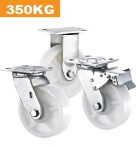 Ø125mm (5") Nylon Wheel 304 Stainless Steel Heavy Duty Castors | 350-400KG capacity per castor