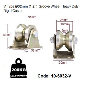 U Type-Groove Cast Iron wheel Rigid Castors | 80KG/100KG/150KG/400KG Capacity per castor