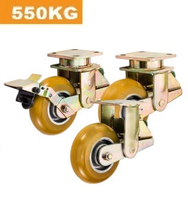 Ø150mm (6") Yellow Urethane on Cast Iron Wheel Spring load Castors  | 550KG capacity per castor