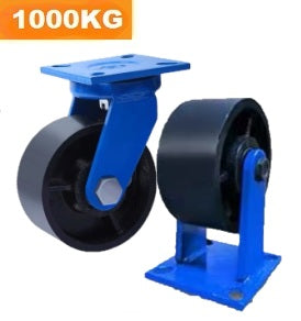 Ø150mm (6") Extra Heavy Duty Cast Iron Wheel Castors | 1000KG capacity per castor