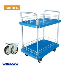 2 Tier Polypropylene Platform Trolley | 300KG | BLUE