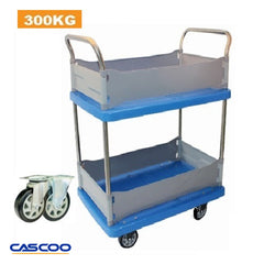 2 Tier STAINLESS STEEL HANDLES Platform Trolley | 300KG