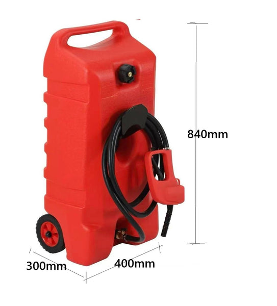 53L Portable Tank on Wheels with Hand Pump | size
