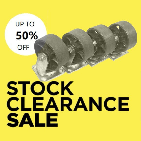 SET of 4:  Ø125mm (5")  Cast Iron Heavy Duty Castors | 750KG TOTAL Loading Capacity