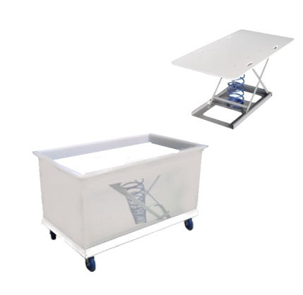 650LT Spring Loaded Laundry Tub Trolley | Plastic Bin Trolley-Straight Sided