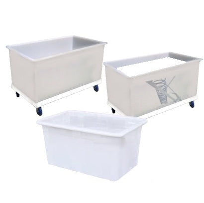 650LT Spring Loaded Laundry Tub Trolley | Plastic Bin Trolley-Straight Sided