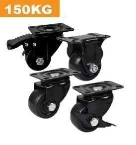 Ø50mm (2") Black Polyamide (Nylon) Wheel Castors | 150KG capacity per castor