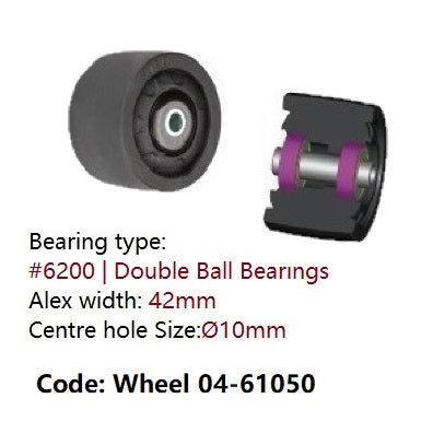 Ø50mm (2") Black Fiberglass Nylon Wheel Castors > THREAD | 300KG capacity per castor