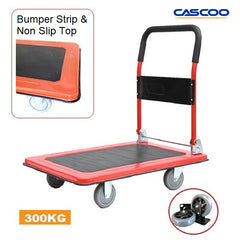 Folding Steel NON-SLIP Platform Trolley (High Handle) 300KG & Hand Trolley | RED