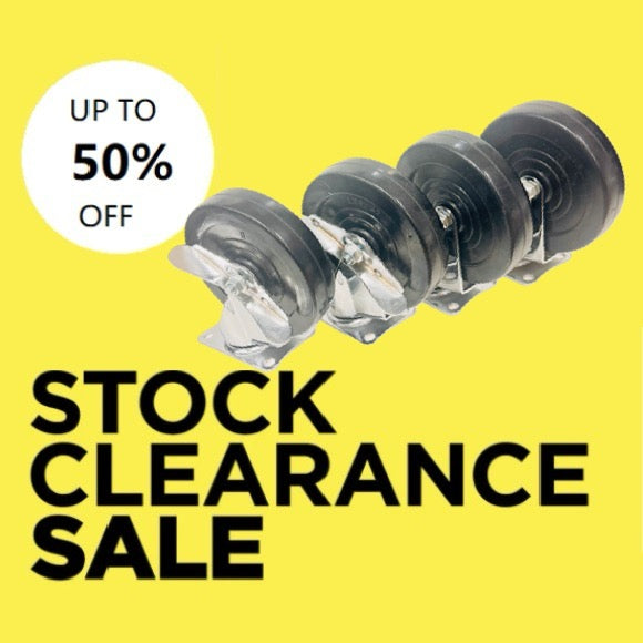 SET of 4:  Ø125mm (5")Black Hard Rubber Wheel Top Plate Castors | 300KG TOTAL