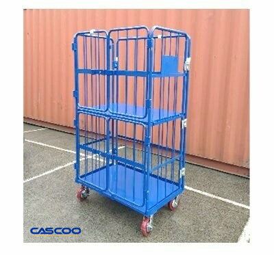 Heavy Duty Foldable 'L' Shaped Cage Trolley > 4 doors