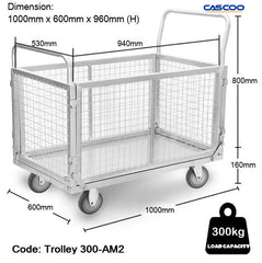 Industrial Hand Trolley | 300KG | REMOVABLE BOTH SIDES