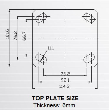 Ø125mm (5") Heavy Duty Castors |Urethane on Cast Iron Wheel | 450KG Loading Capacity per castor