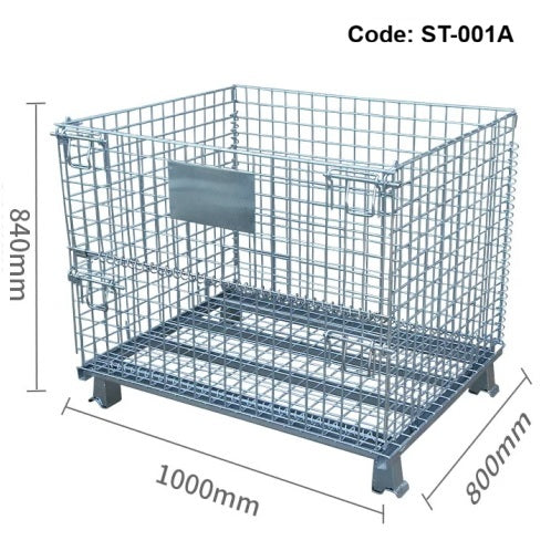 Collapsible & Stackable  Wire Mesh Cage Bin | 500KG