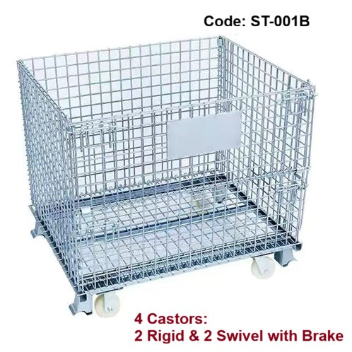 Collapsible & Stackable  Wire Mesh Cage Bin | 500KG