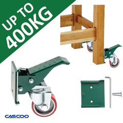 Workbench Castors with Quick Release Plates | 400kg Load Capacity for a set