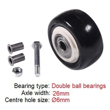 Ø50mm (2") Polyurethane (PU) Wheel Castors | 60KG capacity per castor
