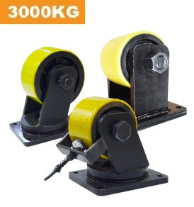 Ø150mm (6") Yellow Urethane on Cast Iron Wheel Castors | 3000KG capacity per castor