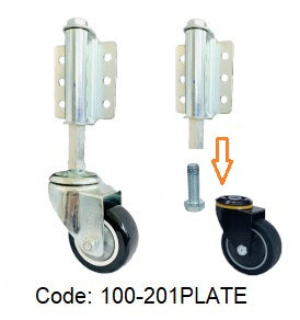Gate Castors with Spring Loaded Plate > 40KG loading Capacity