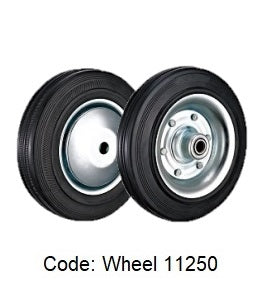 Ø250mm (10") Black Rubber with Metal Center Wheels only | 250KG capacity per wheel