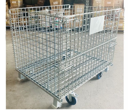 Collapsible & Stackable  Wire Mesh Cage Bin | 500KG