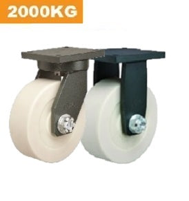 Ø150mm (6") White Nylon Wheel Castors | 2000KG capacity per castor