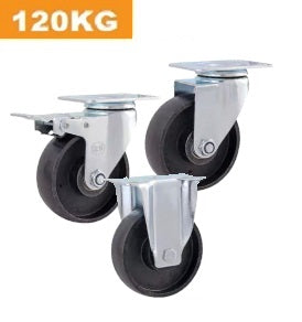 Ø100mm (4") Cast iron Wheel Castors | 120KG capacity per castor