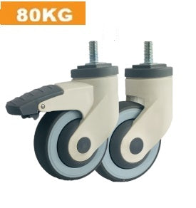Ø100mm (4") Thermoplastic Rubber (TPR) Wheel Medical Castors | 80KG capacity per castor