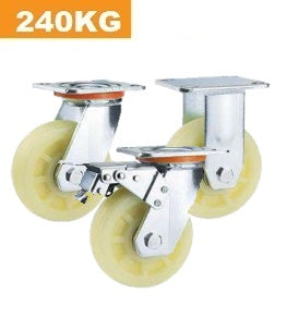 Ø125mm (5") Polypropylene (PP) Wheel Castors | 240KG capacity per castor