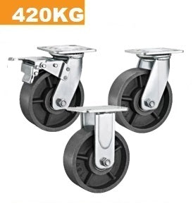 Ø150mm (6") Cast Iron Wheel Castors  | 420KG capacity per castor