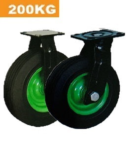 Ø250mm (10") Solid Rubber Wheel Castors | 200KG capacity per castor