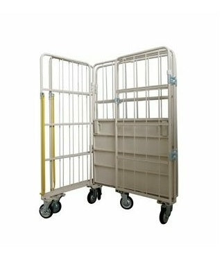 Heavy Duty Foldable 'L' Shaped Cage Trolley > with Cross Bar