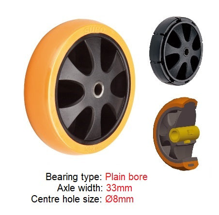 Ø75mm (3") Polyurethane (PU) Wheel Castors | 60KG capacity per castor