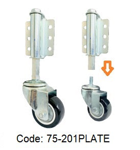 Gate Castors with Spring Loaded Plate > 40KG loading Capacity