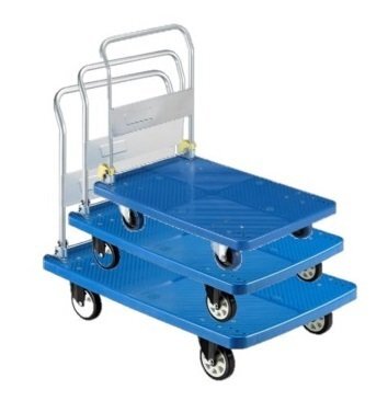 Folding Platform Trolley with high handle & Hand Trolley | 150kg | BLUE