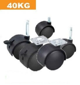 Furniture Castors > Ø50mm (2") Nylon Twin Wheels | 40KG Capacity