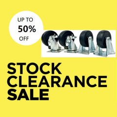 SET of 4:  Ø65mm (2½") Black Ebonite Rubber Wheel Top Plate Castors | 190KG TOTAL