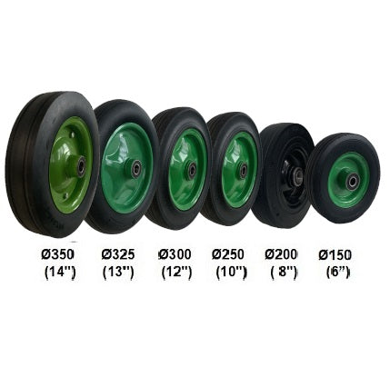 Solid Recycled Rubber Wheels | Ø200mm - Ø350mm
