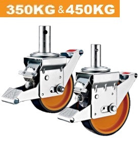 Scaffolding Castors >Ø150mm (6")/350KG Capacity per castor &  Ø200mm (8")/450KG Capacity per castor