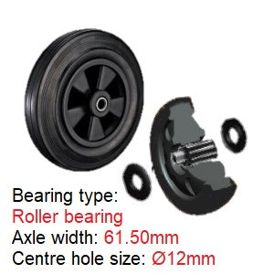 Ø150mm (6")  Black Rubber Wheel Castors > EUROPEAN STYLE | 300KG capacity per castor