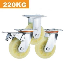Ø100mm (4") Polypropylene (PP) Wheel Castors | 220KG capacity per castor