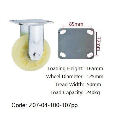 Ø100mm (4") Polypropylene (PP) Wheel Castors | 220KG capacity per castor